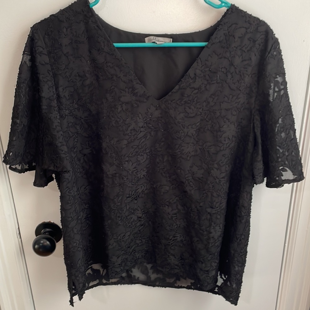Piper and Scoot - Black Lace Blouse - Medium